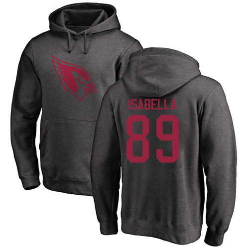 Arizona Cardinals Men Ash Andy Isabella One Color NFL Football 89 Pullover Hoodie Sweatshirts